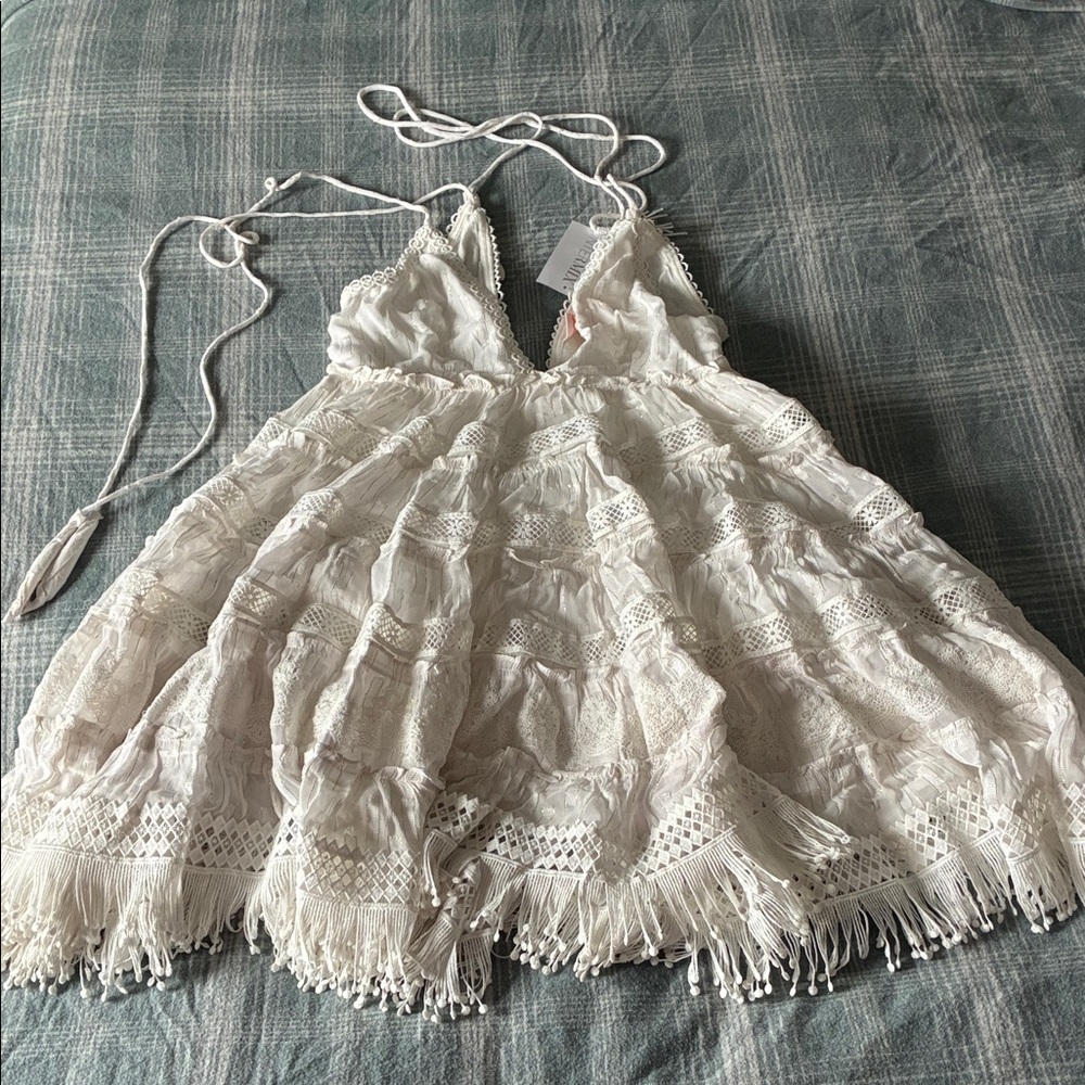 Rococo Sand White Mini Dress
